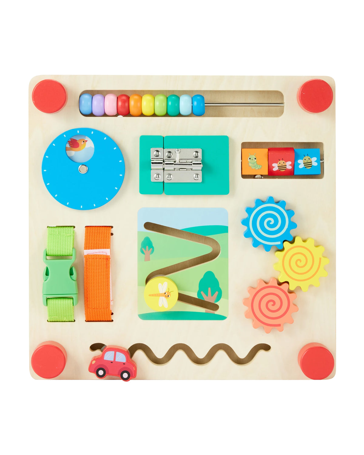 Wooden Busy Board Bench | Montessori Activity Toy for Toddlers