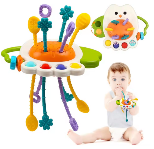 Montessori Pull-String Pop-Fidget Sensory Toy for Babies