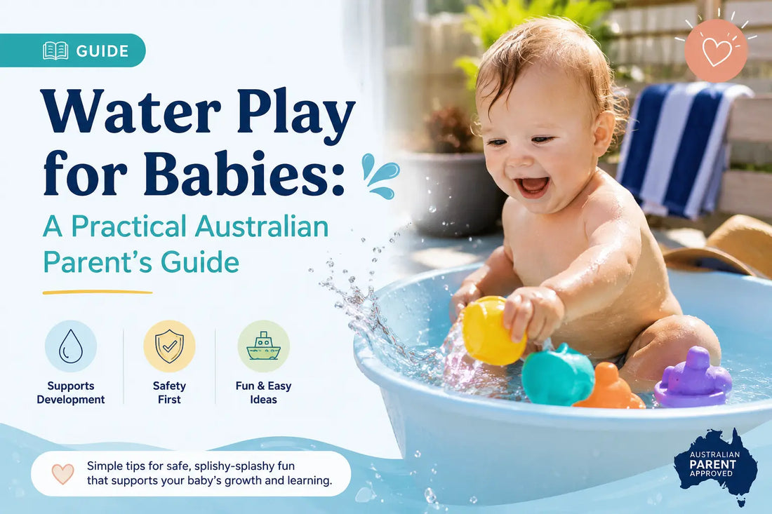 Water play for babies with colorful bath toys.