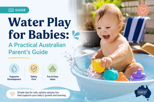 Water play for babies with colorful bath toys.
