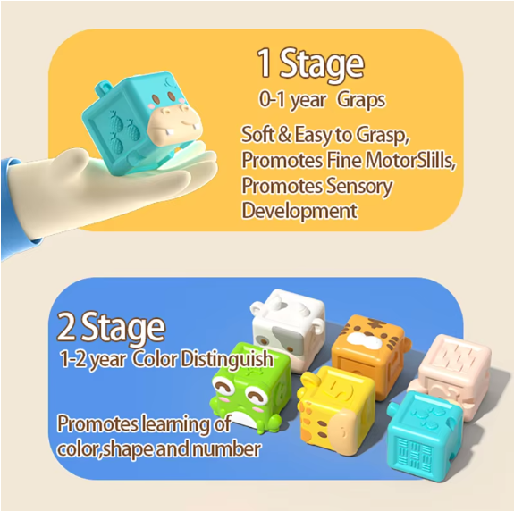 Animal Stacking Blocks Toy – Educational Fine Motor Skills Learning Game