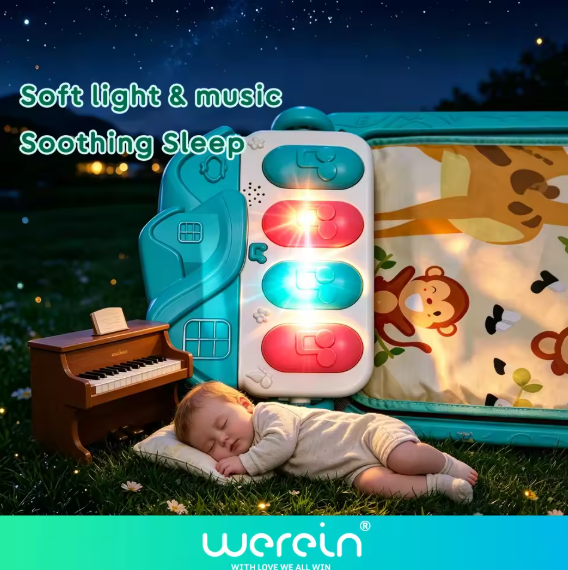 Baby Sleep Soothing Musical Activity Toy with Soft Lights for Infants