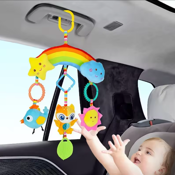 Rainbow Hanging Car Seat Activity Toy for Babies