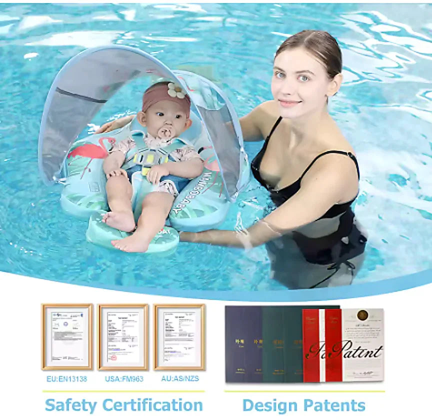 Certified Baby Swim Float with Sunshade Canopy
