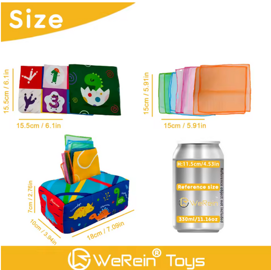 Colorful Sensory Tissue Toy for Babies – Size and Dimensions Guide