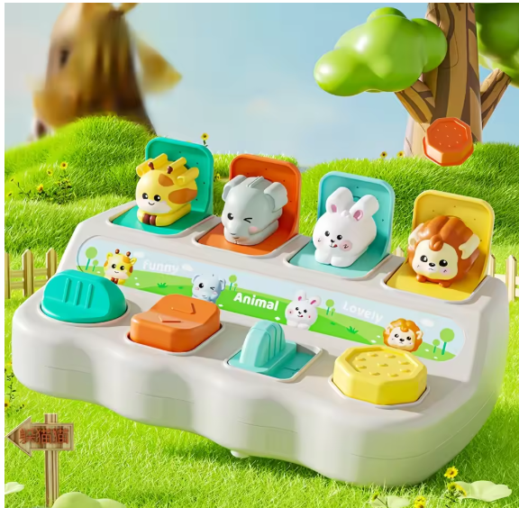 Cute Animal Pop-Up Educational Toy – Montessori Learning Game for Toddlers