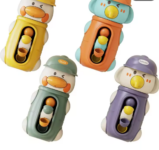 Baby Bath Water Spinner Toy with Suction Cup Duck and Elephant
