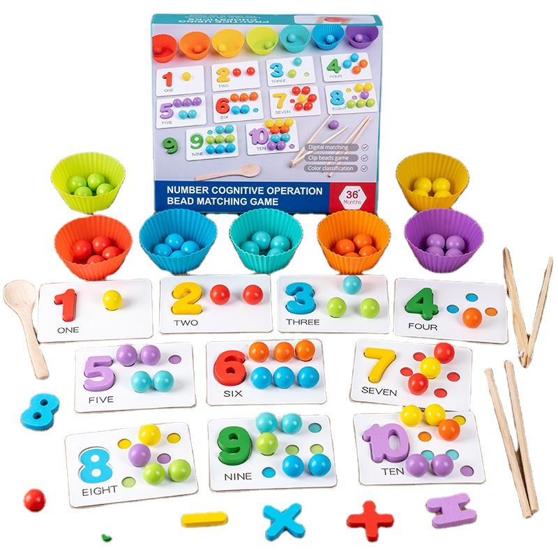 Math Counting Toy with Bead Matching Set
