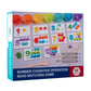 Box of a number cognitive operation bead matching game with colorful beads and numbers.