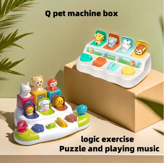 Montessori Animal Pop-Up Puzzle Toy for Toddlers – Interactive Learning & Music Game