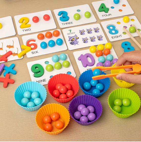 Montessori Color Sorting & Counting Toy – Fine Motor Skills Learning Set