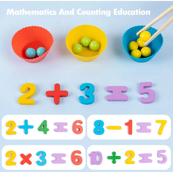 Montessori Math Counting Toy – Early Learning Numbers & Arithmetic Educational Set for Kids