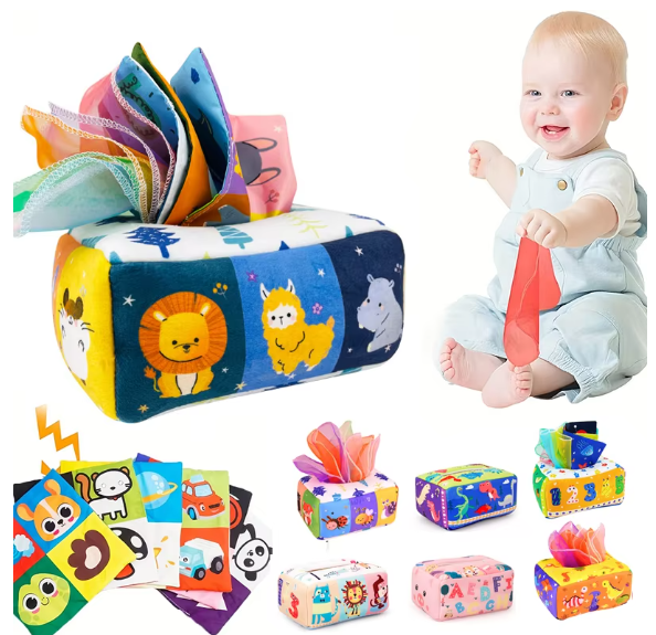 Montessori Sensory Tissue Box Toy for Babies