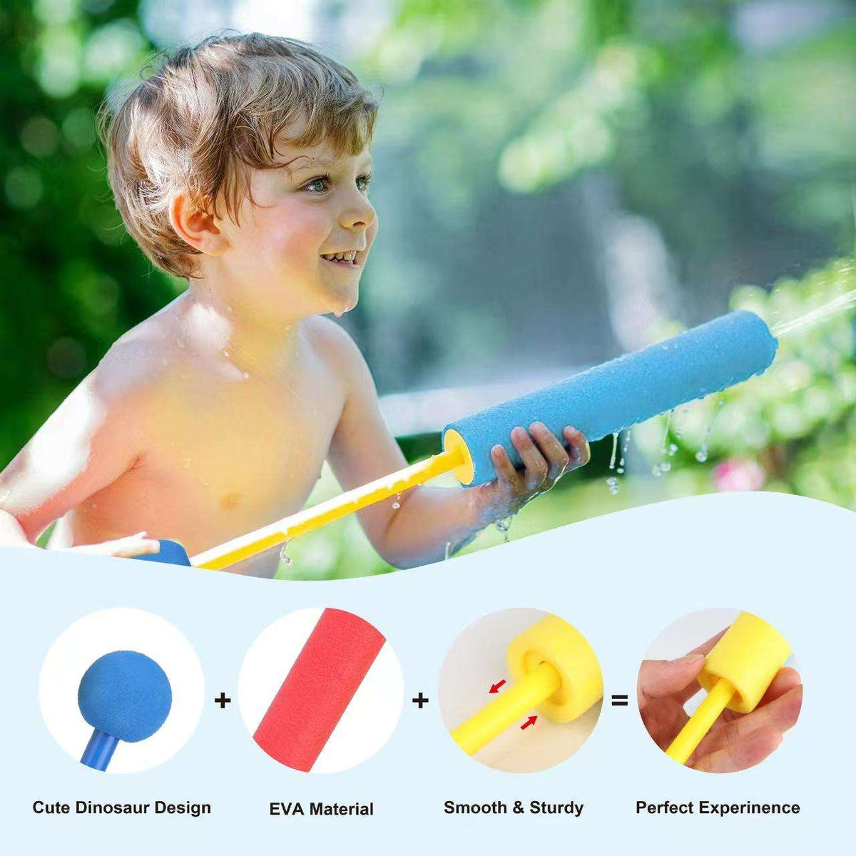 Pack Foam Water Blaster for Kids Portable Pool & Beach Water Guns