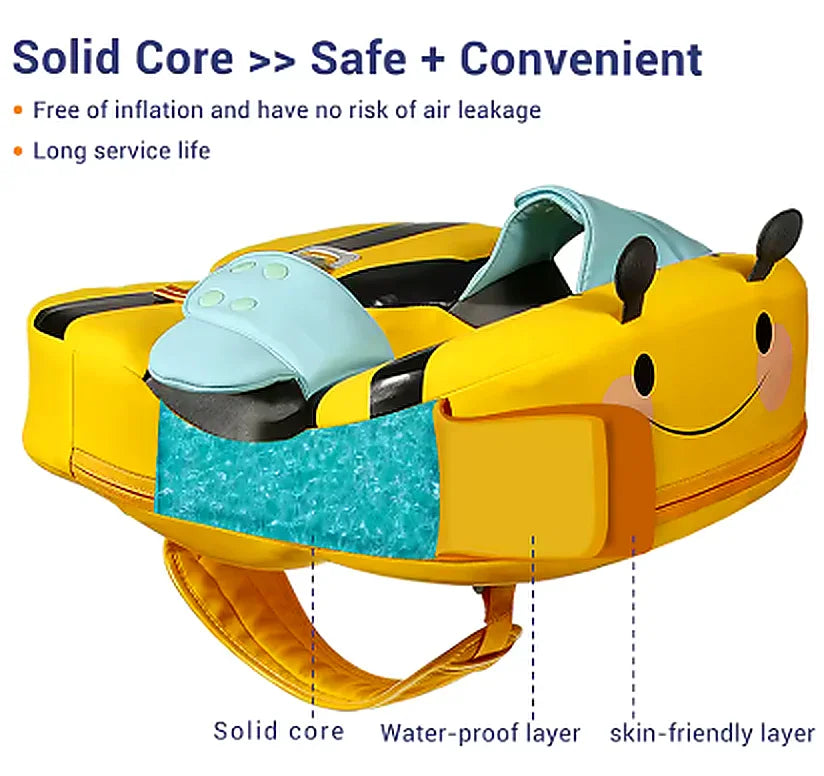 Solid-Core Leak-Proof Bee Baby Swim Float