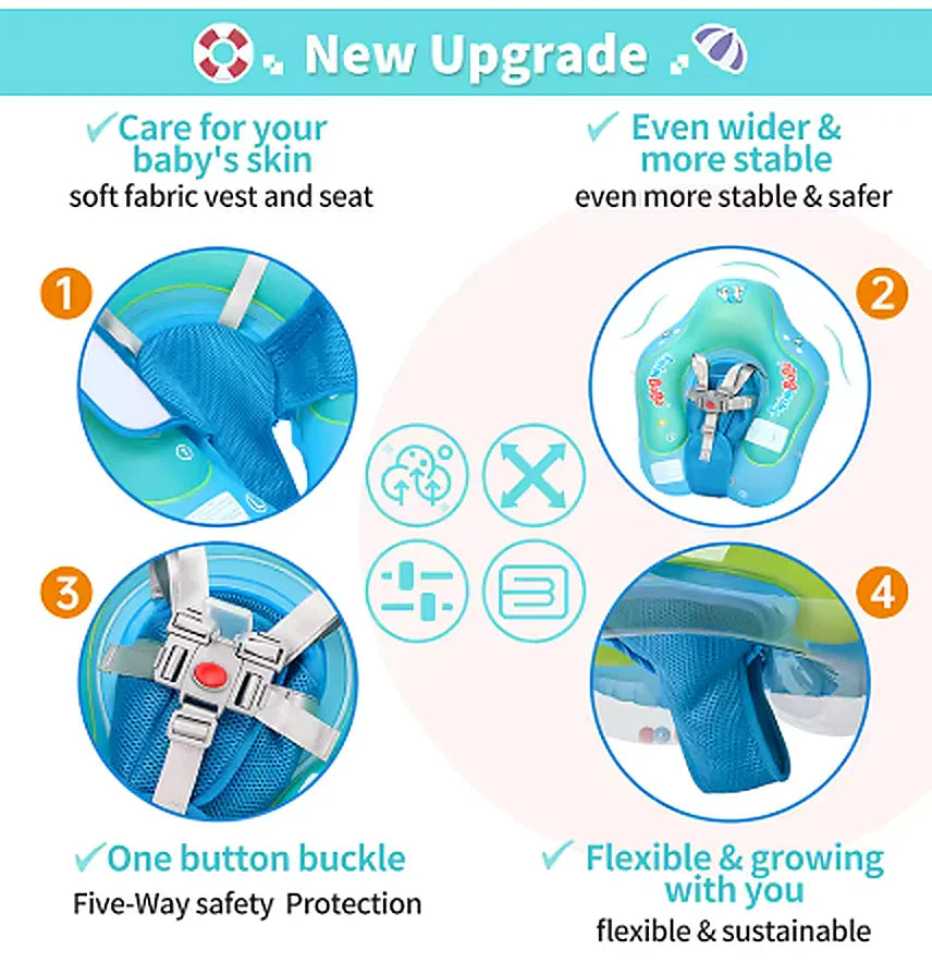 Upgraded Baby Swim Float with Five-Point Safety Harness