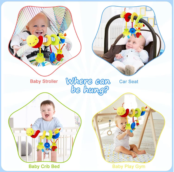Versatile Spiral Hanging Activity Toy for Strollers, Car Seats, Cribs, and Play Gyms