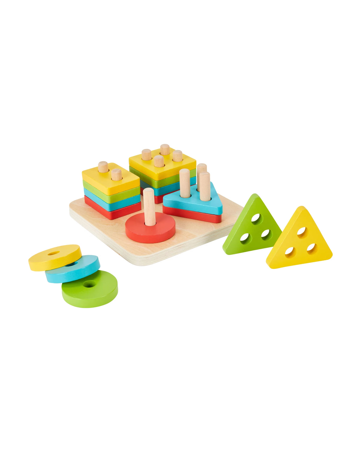 Wooden Shape Sorter Developmental Toy for Toddlers