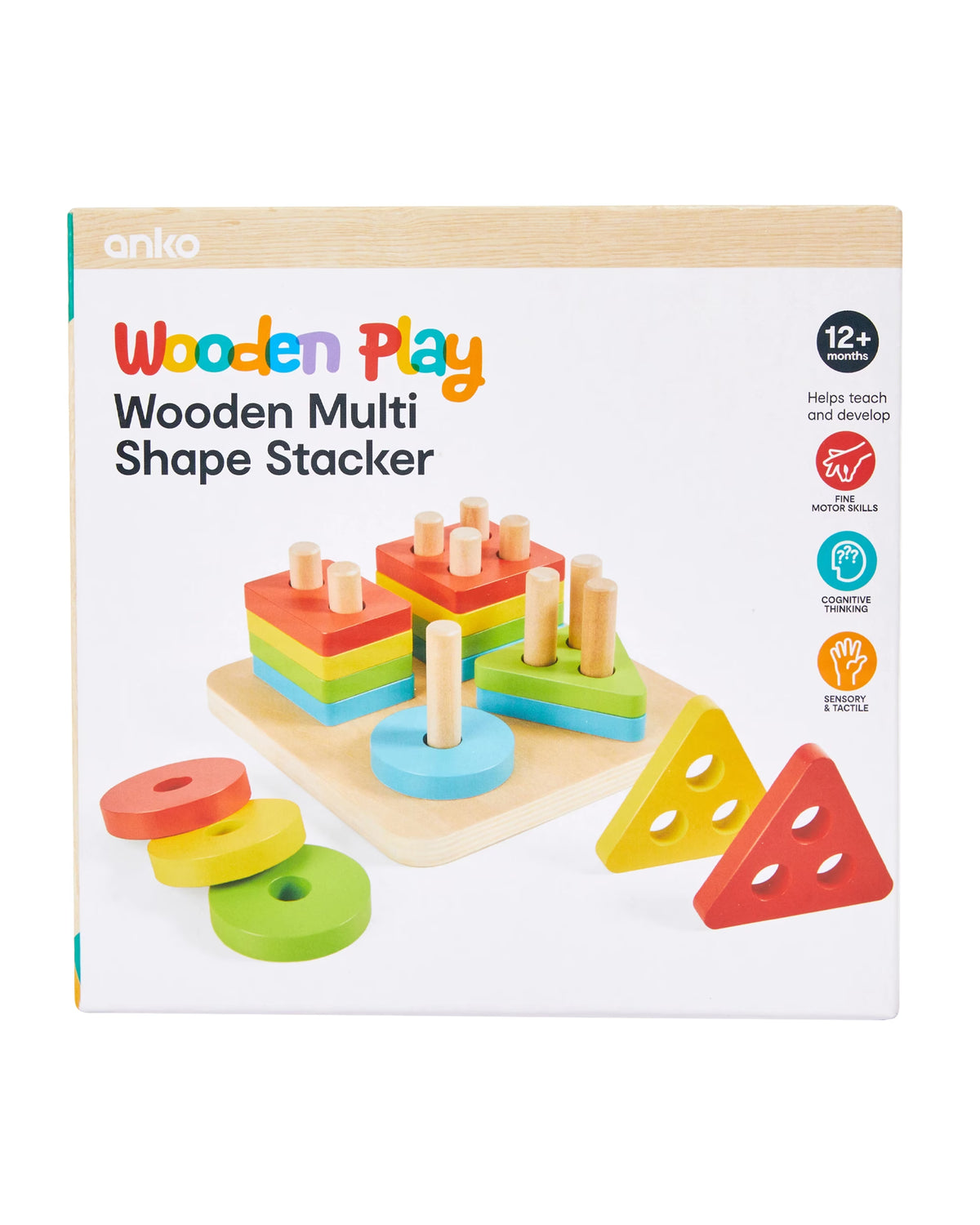 Wooden Shape Sorter Developmental Toy for Toddlers
