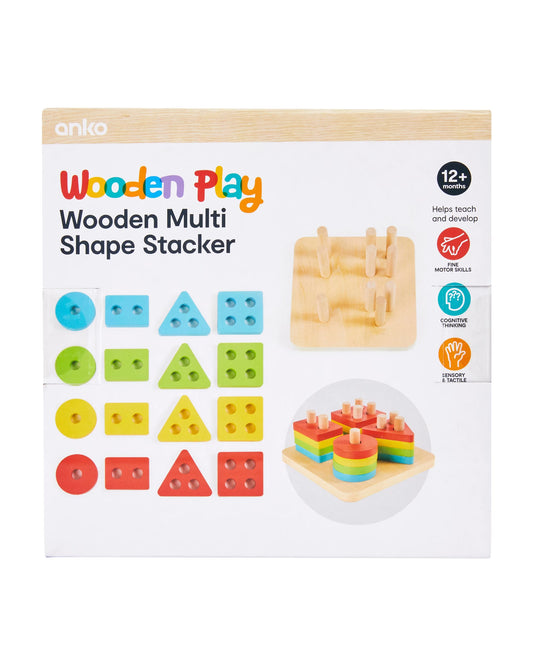 Wooden Shape Sorter Developmental Toy for Toddlers