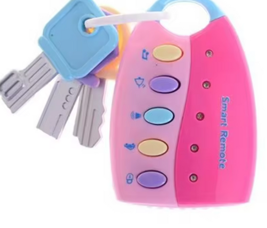 Baby Musical Car Key Toy with Lights and Sounds - Pink