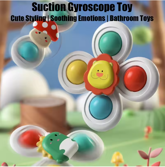 Colourful Baby Suction Cup Spinner Toy Set